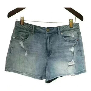 Bethany Mota Shorts  Distressed Braided High Waisted Shorty